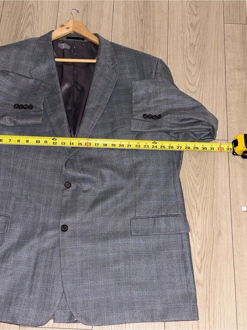 Lauren Ralph Lauren Men’s 56L Gray Windowpane Sport Coat Blazer Classic Fit